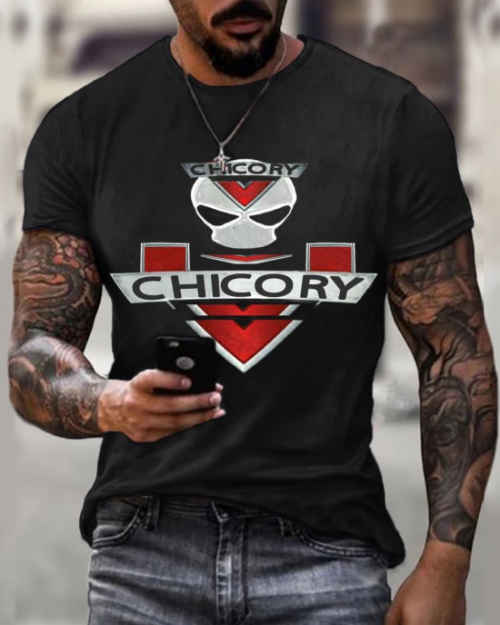 Skull Victory Motorcycle Round Neck T-shirt HF2814-03-03