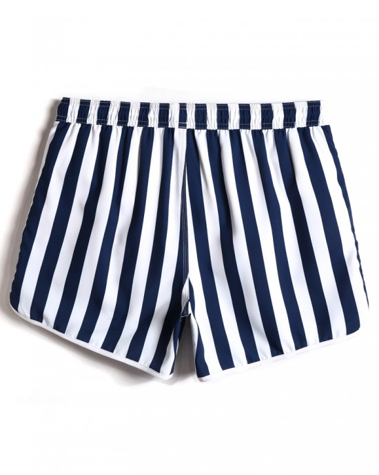 Mens Classic Striped Print Loose Quick Dry Drawstring Waist Holiday Beach Board Shorts Mens Classic Striped Print Loose Quick Dry Drawstring Waist Holiday Beach Board Shorts