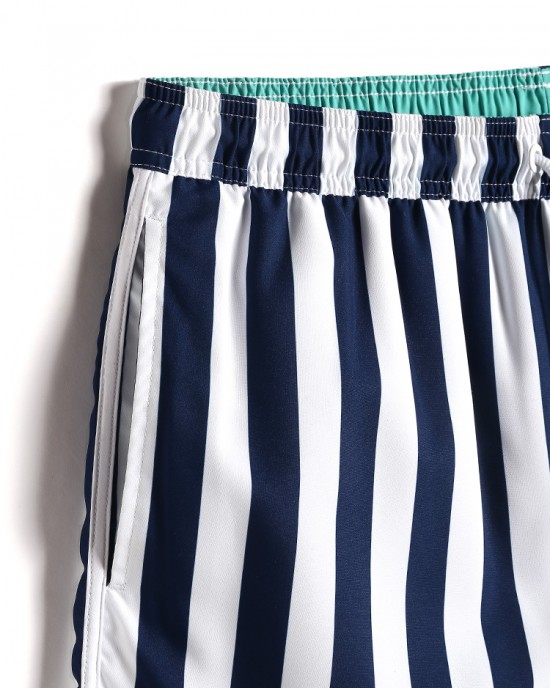 Mens Classic Striped Print Loose Quick Dry Drawstring Waist Holiday Beach Board Shorts Mens Classic Striped Print Loose Quick Dry Drawstring Waist Holiday Beach Board Shorts